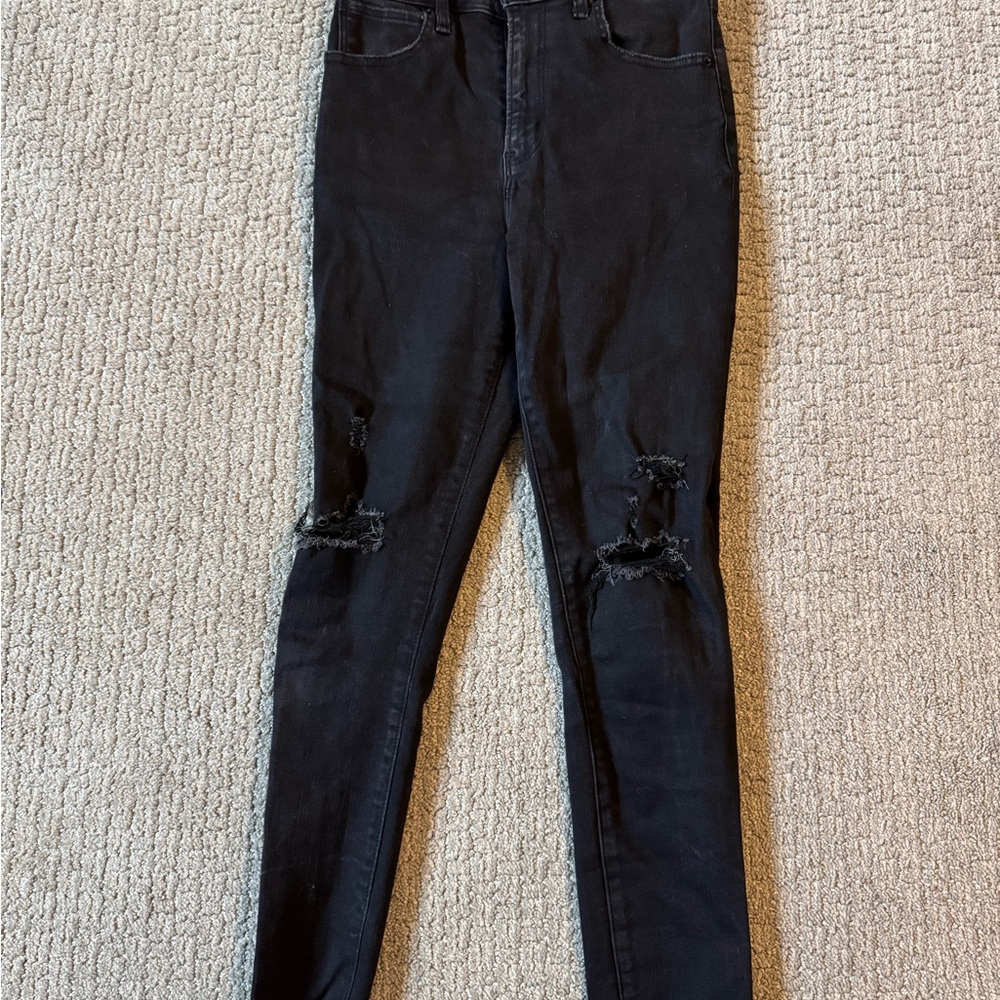 Abercrombie & Fitch Black Skinny Distressed Jeans